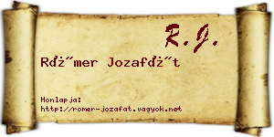 Römer Jozafát névjegykártya